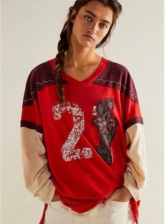 We The Free Tops - Free People We The
Free Halftime Tee COLOR- Red NWT  SOLDOUT
